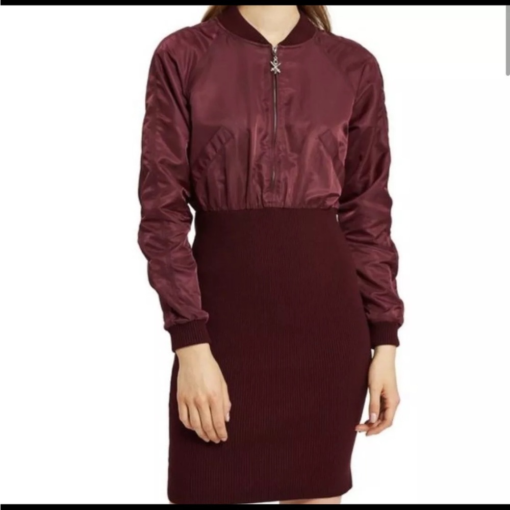 OPENING CEREMONY Bomber Dress Maroon LARGE